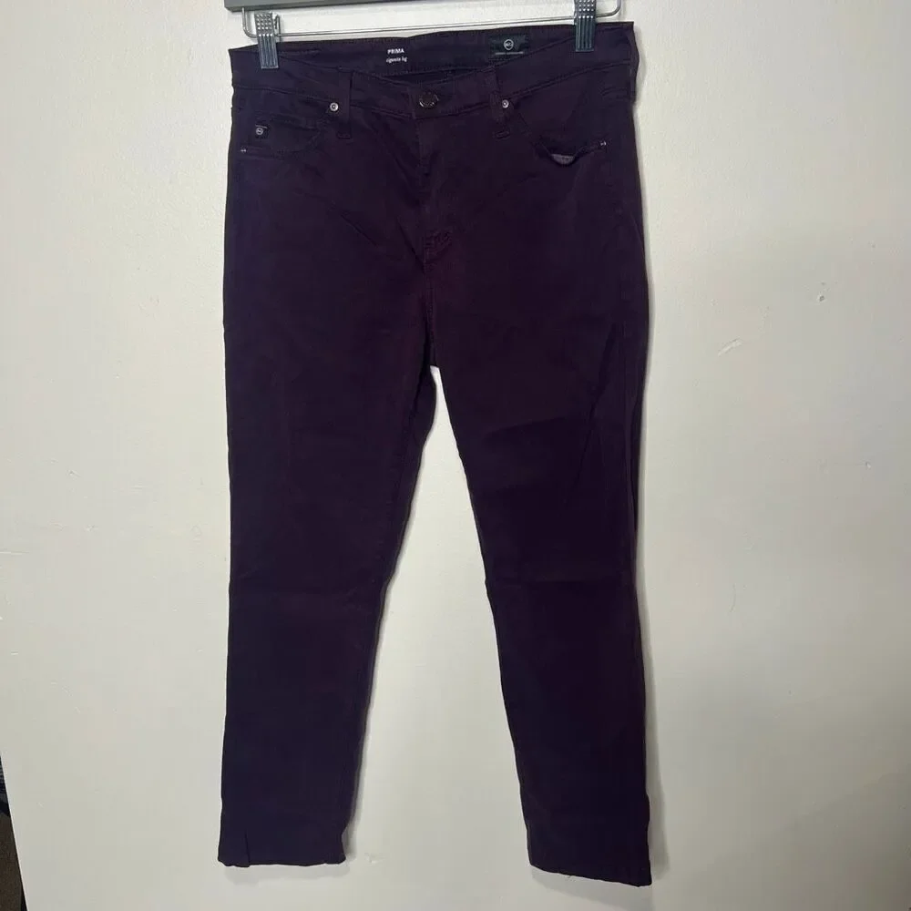AG Prima Cigarette Jeans Purple Soft Sz 28R
